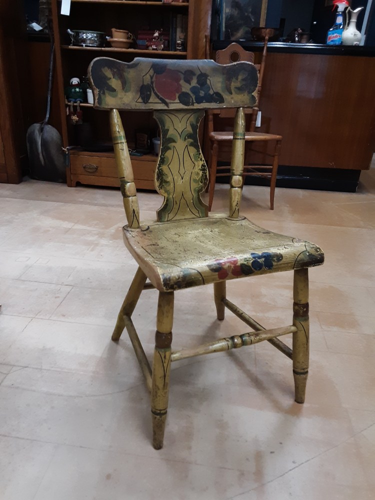 19th century Pennsylvania German painted plank bottom chair