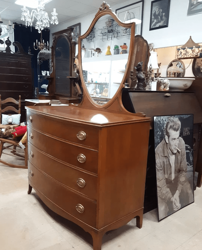 Hepplewhite style dresser with mirror