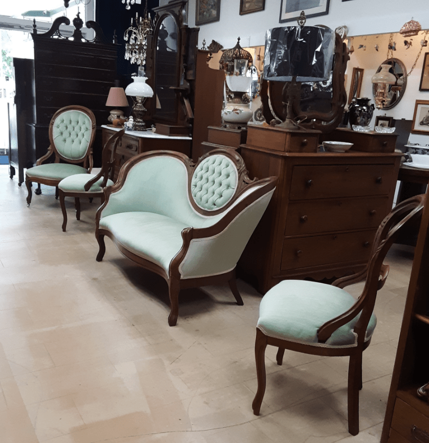 antique parlor suite settee and chairs